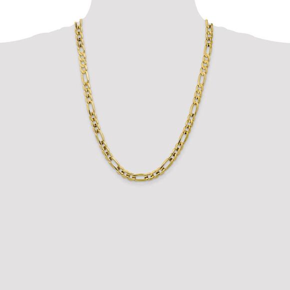 Men's 7.5mm, 10k Yellow Gold, Figaro Chain Necklace, 24 inch - Picture 2 of 8